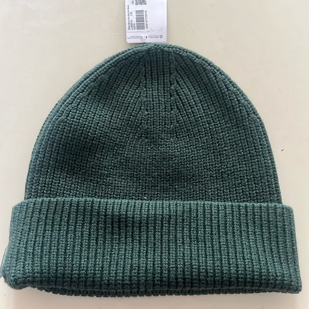 Lululemon Ribbed Merino Wool-Blend Knit Beanie - heathered dark forest - L/XL